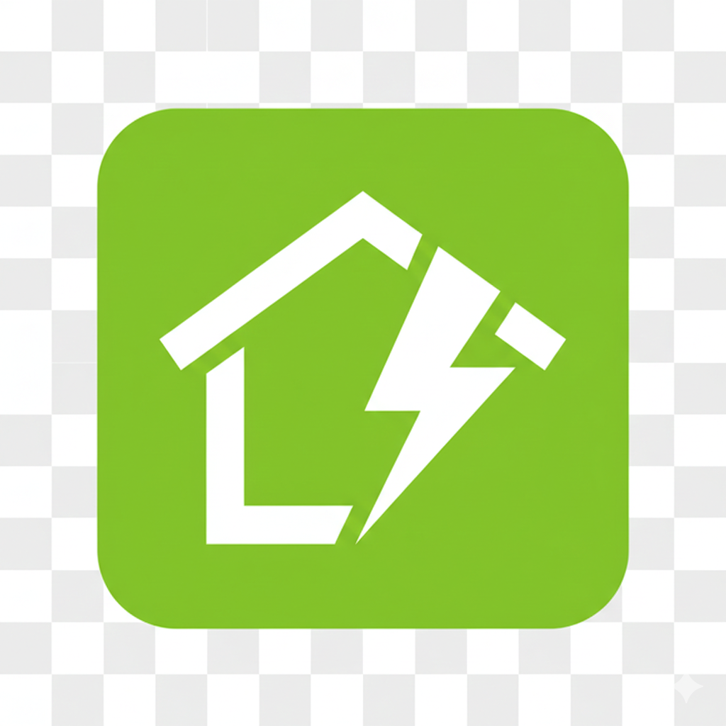 RentSmart Hacks green house icon with a lightning bolt